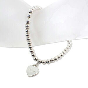 TIFFANY Authentic Silver Heart Charm Bracelet
